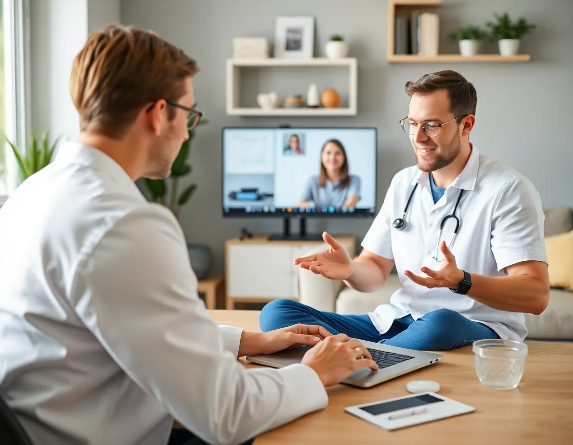 Telerehabilitation session in progress