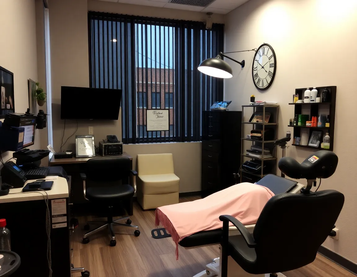 Professional tattoo studio interior