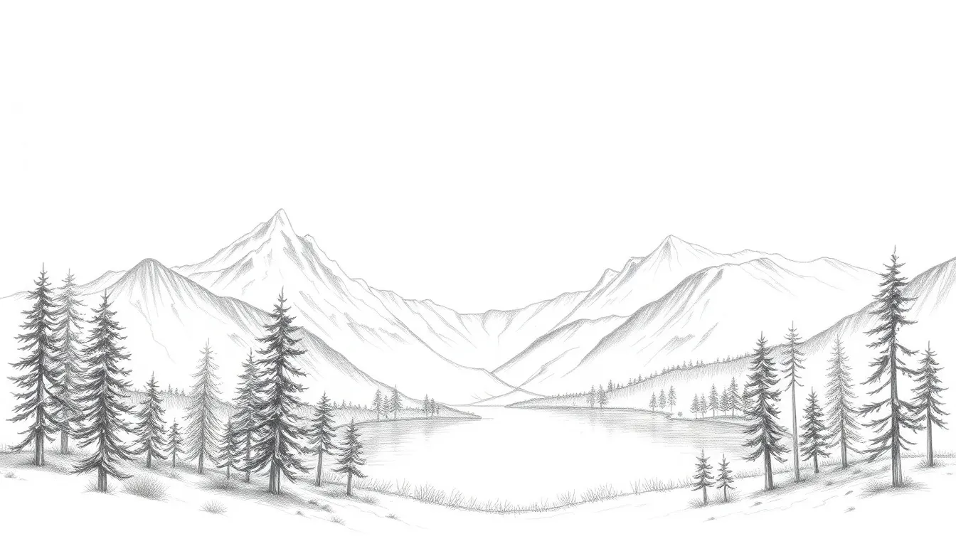 Landscape pencil sketch