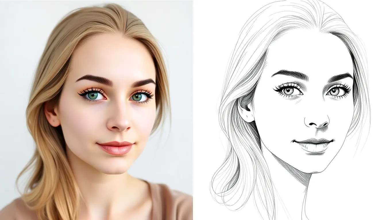 Before and after photo to sketch comparison