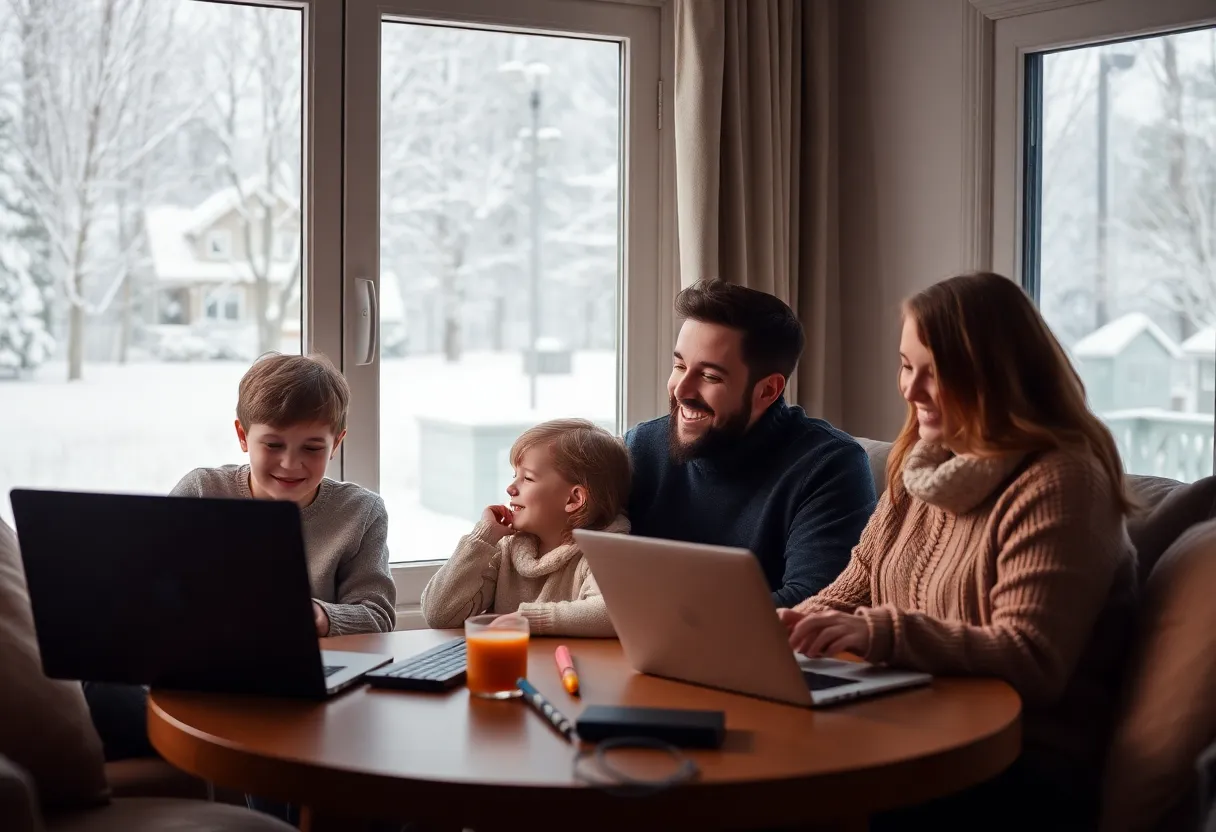 Family planning for snow day at home
