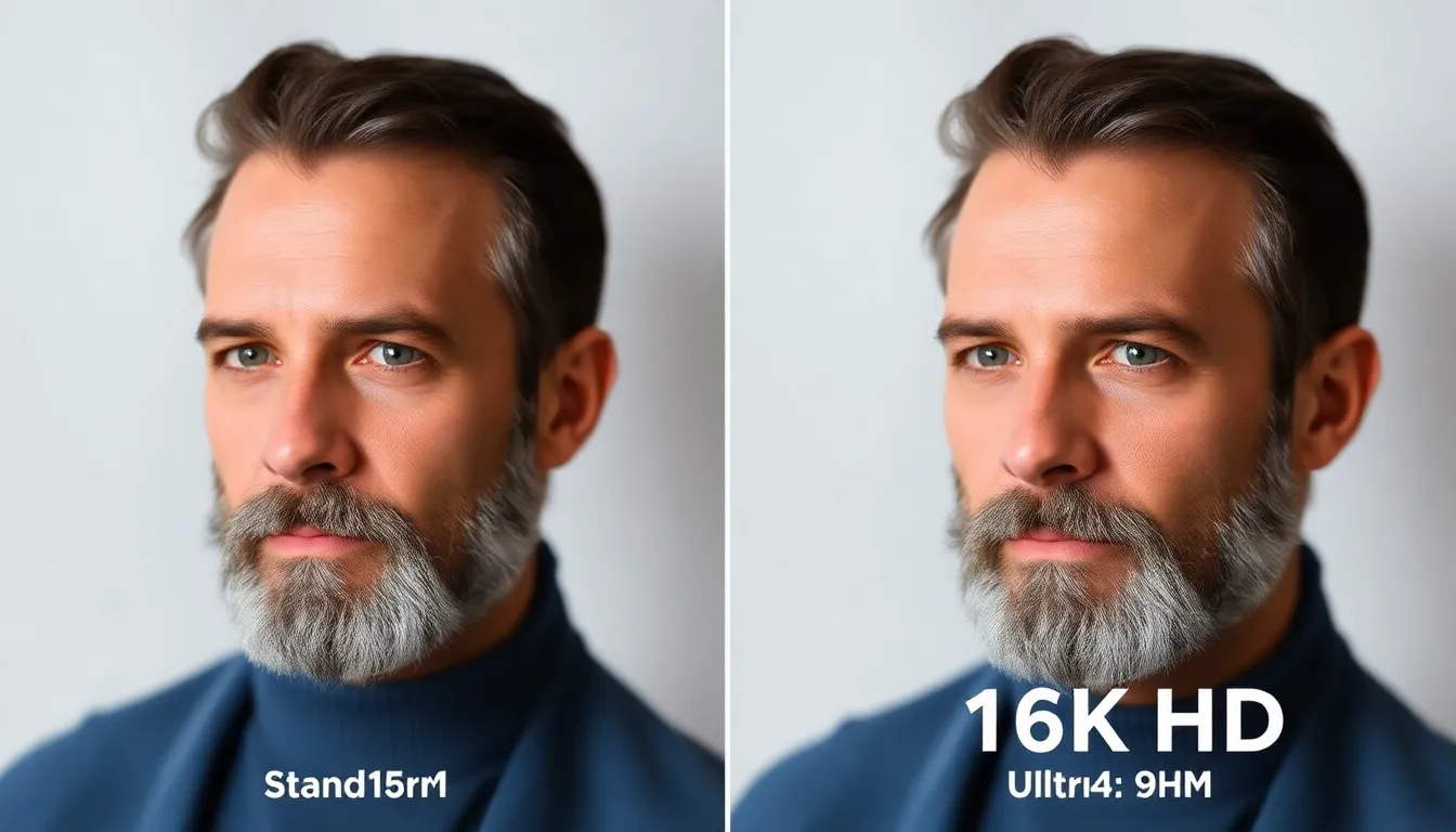 High quality photo resolution comparison