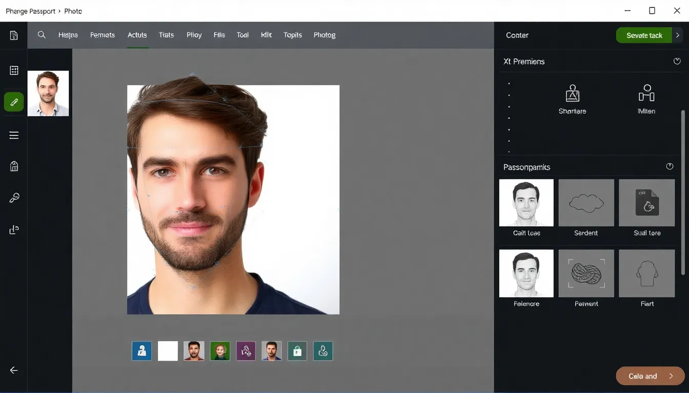 Passport photo creation interface