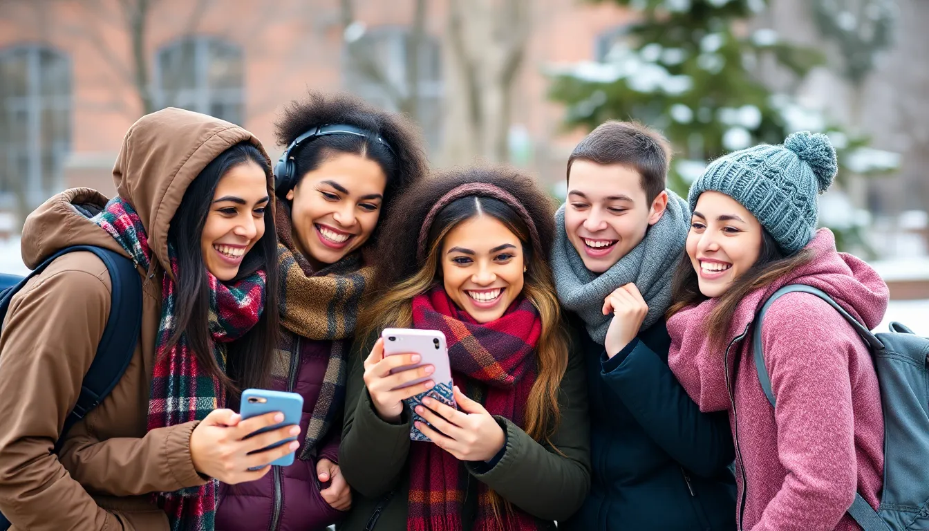 Students using snow day calculator at home