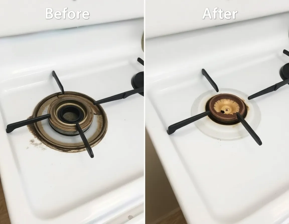 Gas stove repair before and after