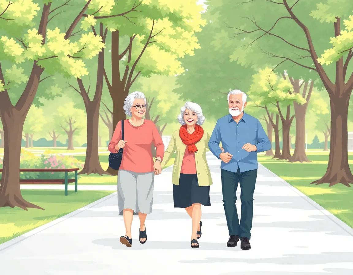 Active seniors enjoying life with healthy joints