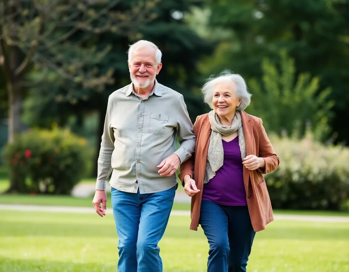 Happy seniors enjoying active lifestyle with comfortable joints