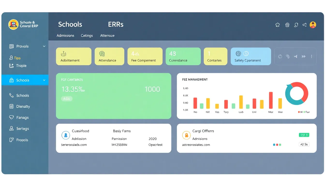 School ERP dashboard interface