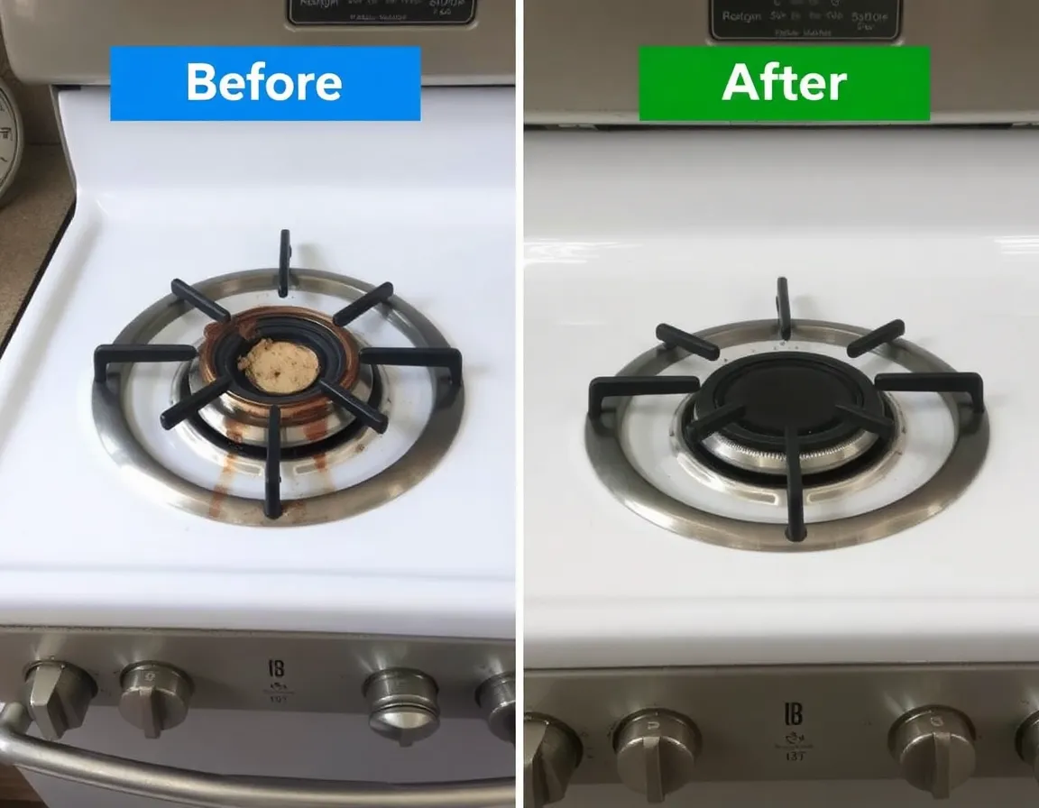 Gas stove repair before and after
