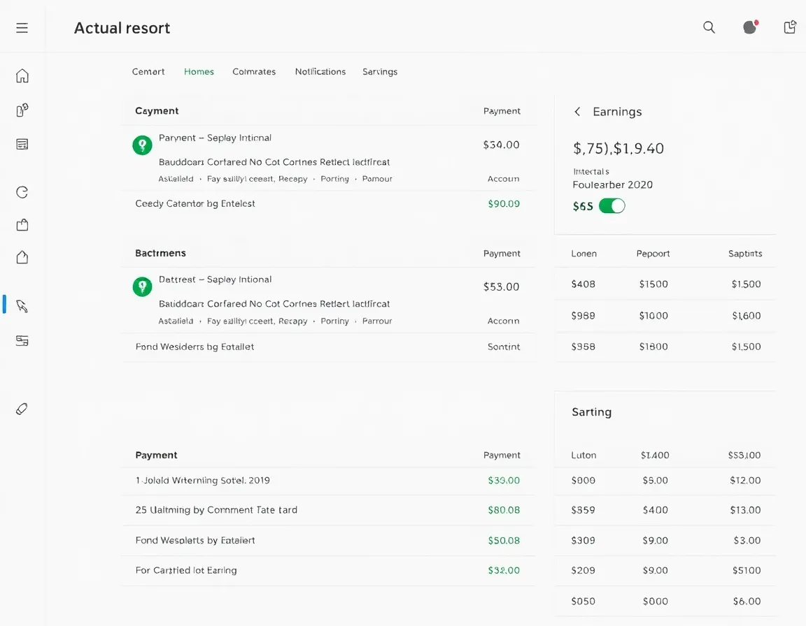 Actual earnings report screenshot