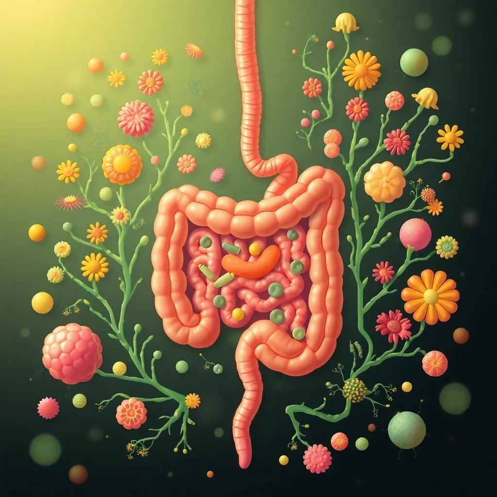 Gut health improvement illustration