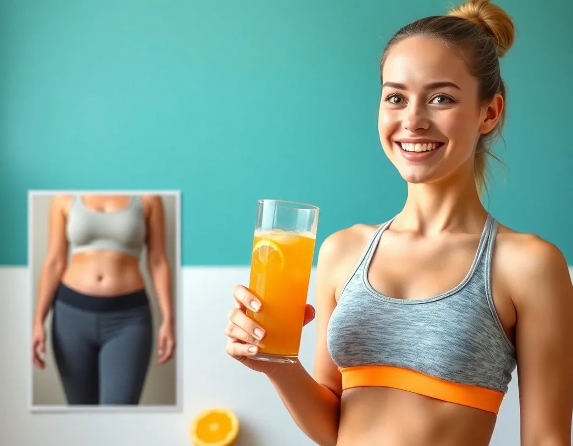 Woman showing weight loss transformation with Citrus Burn