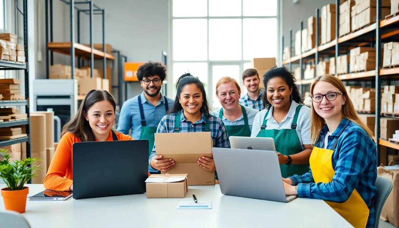 People working in various job settings