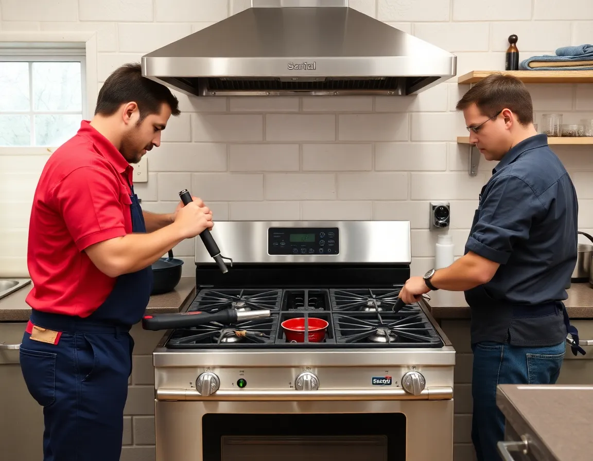 Cooking range repair team