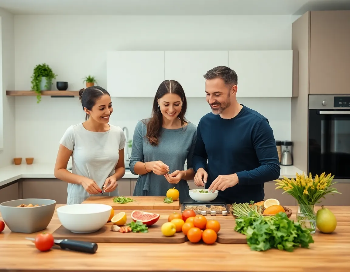 Family enjoying healthy cooking with Vanotium
