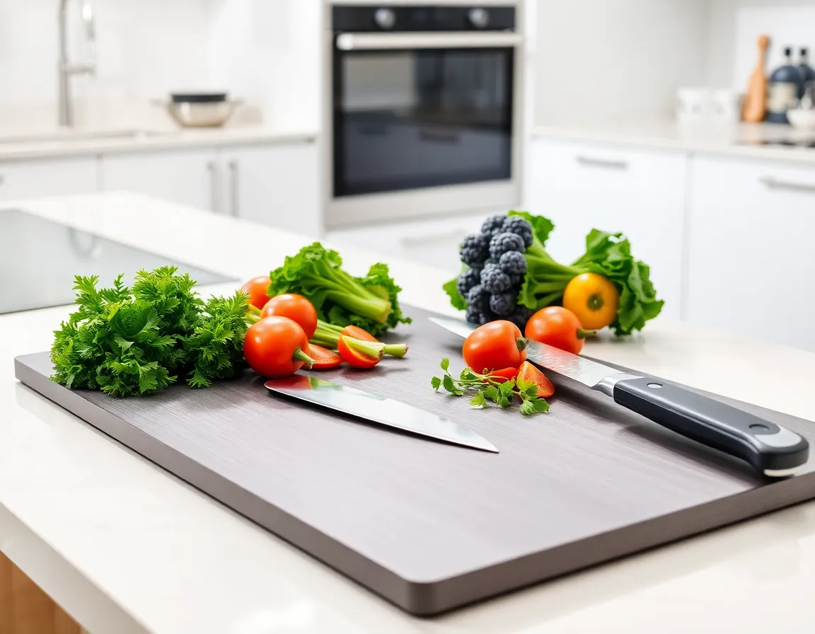 Vanotium Titanium Cutting Board in modern kitchen