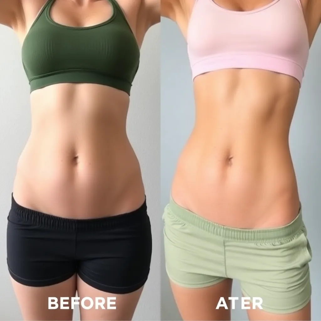 Flatter belly results illustration