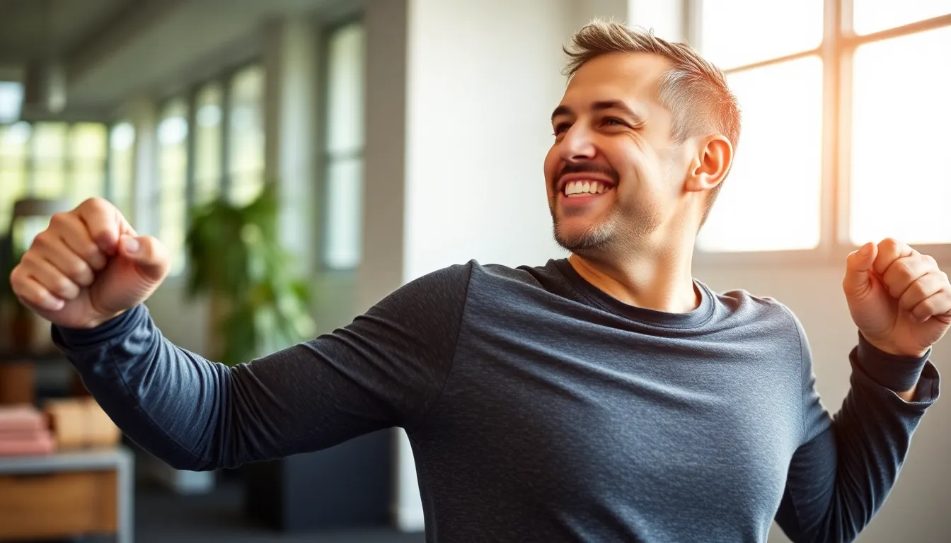 Man with increased energy and vitality