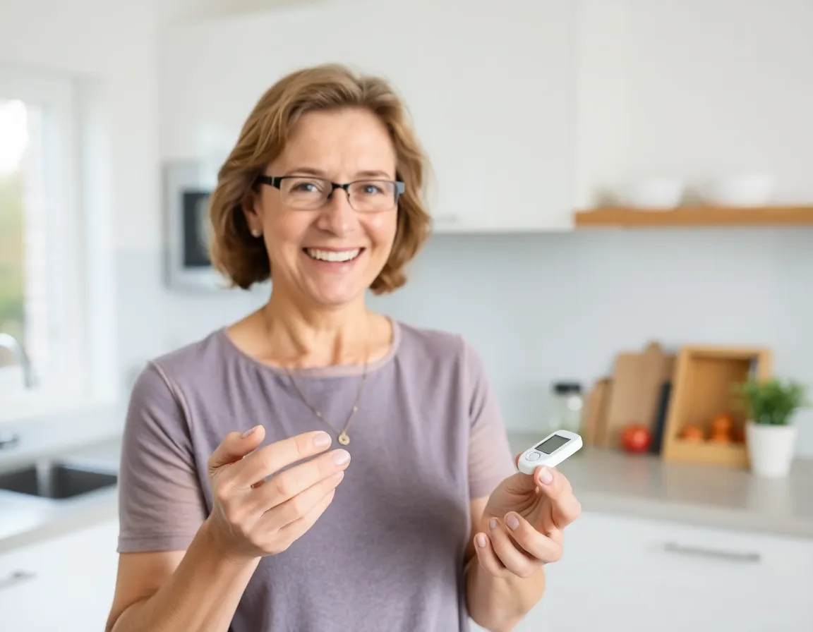 Person managing blood sugar levels naturally