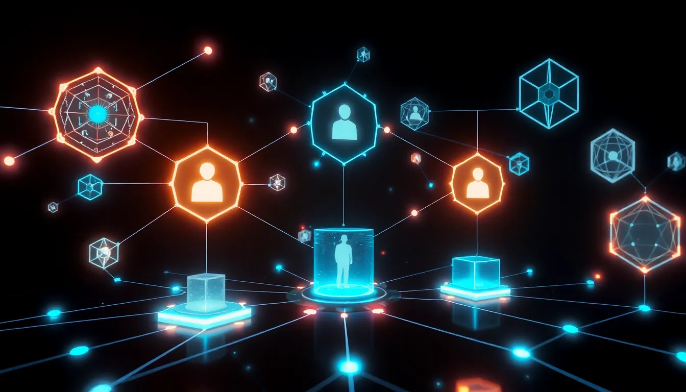 Futuristic team collaboration visualization