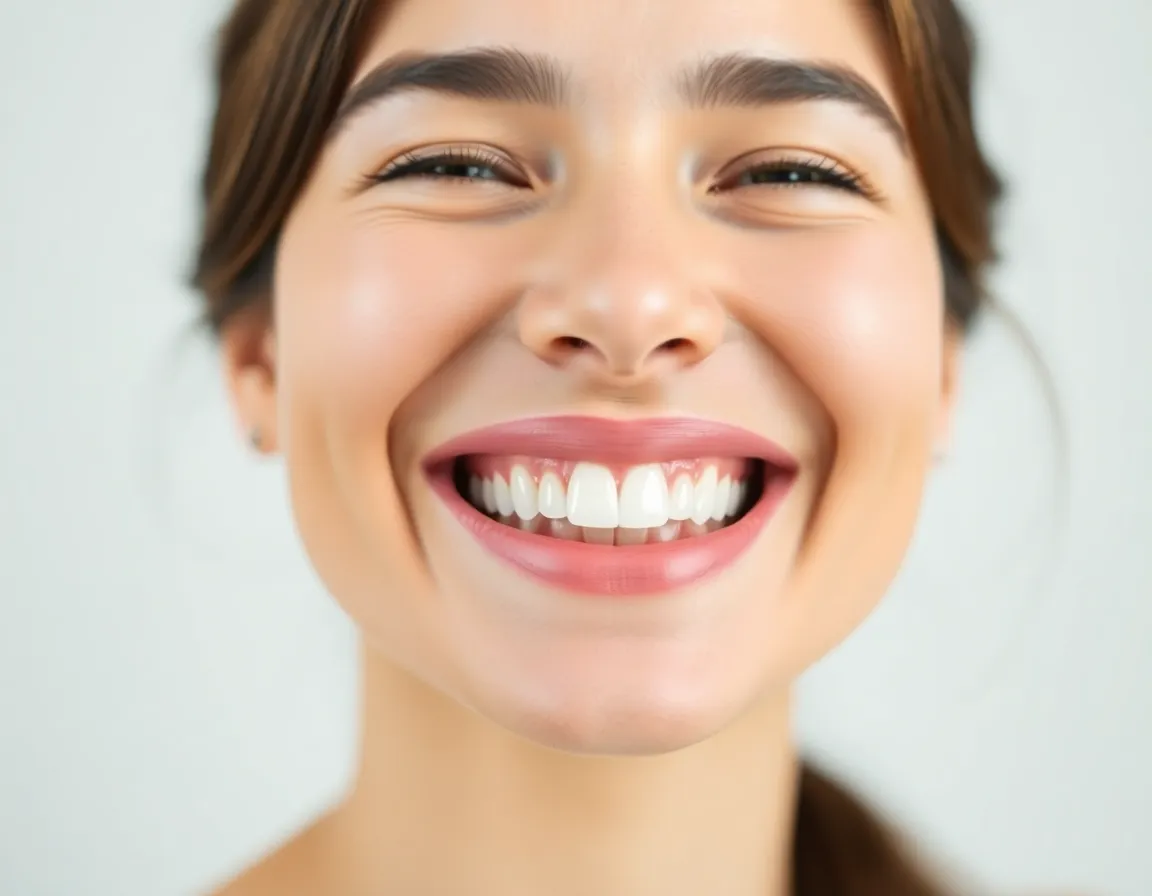 Person with healthy white teeth smiling confidently