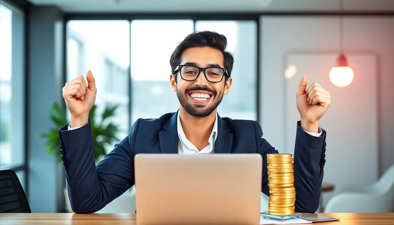 Successful entrepreneur with COPYBOT AI generating passive income