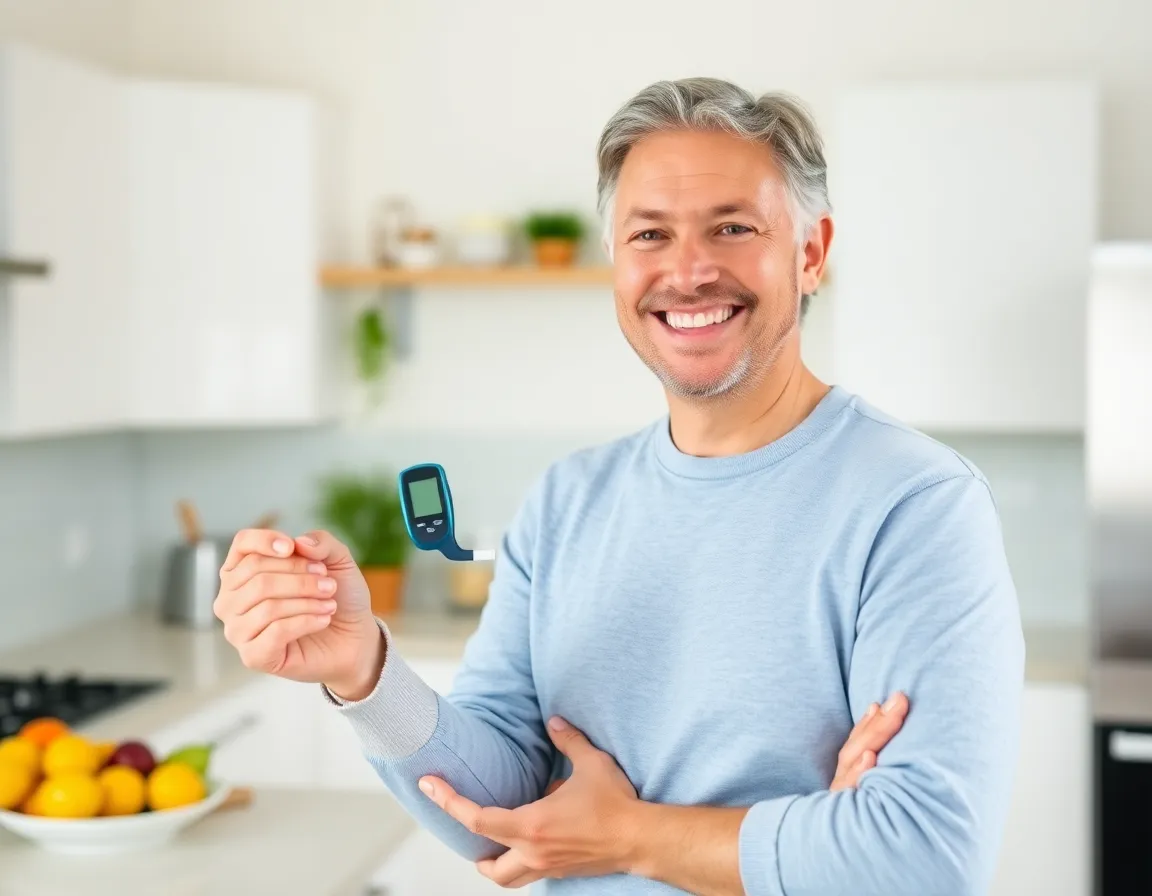 Person managing blood sugar health