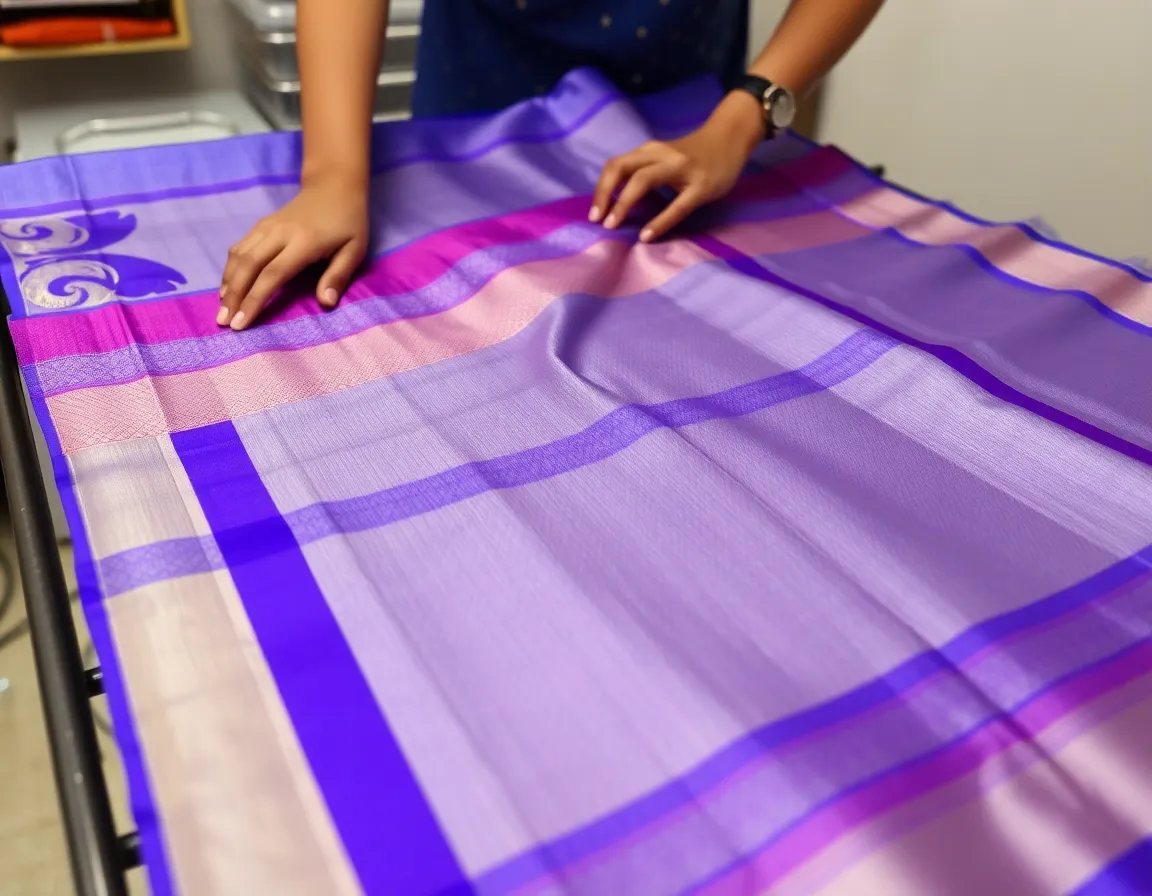Professional saree dry cleaning process
