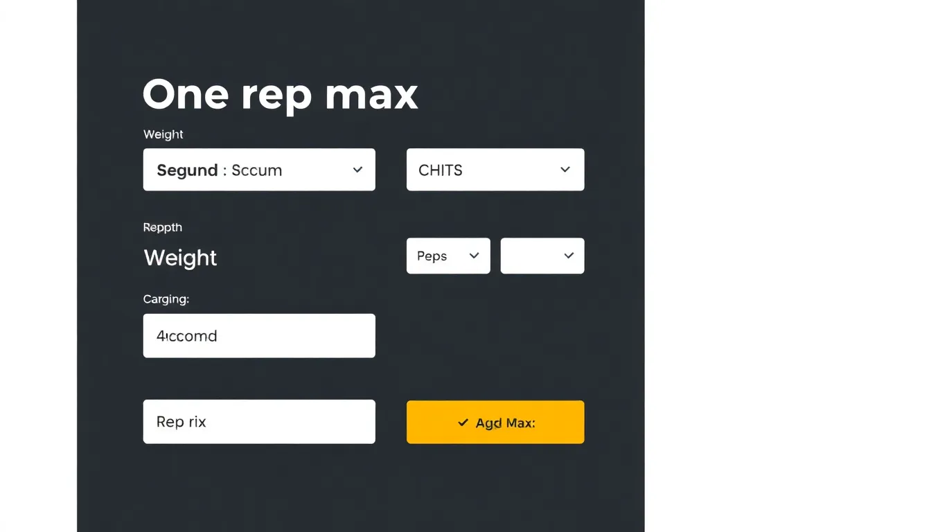 One Rep Max Calculator Interface