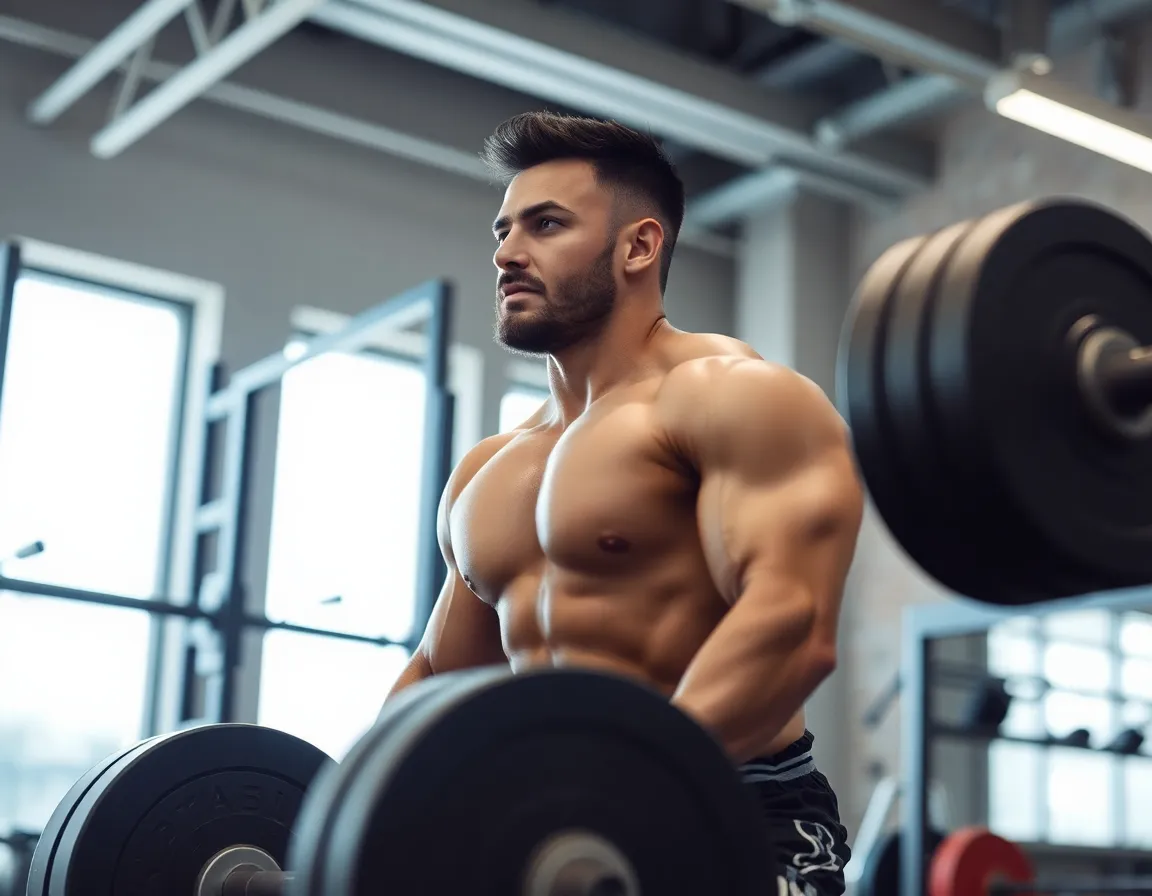 Athlete performing one rep max lift