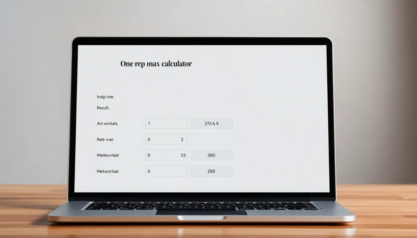 One rep max calculator interface