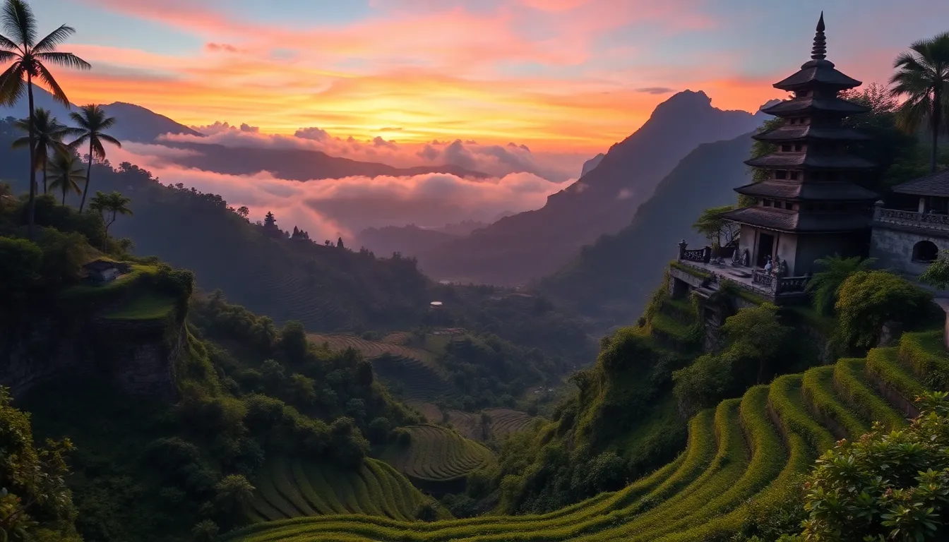 Bali Indonesia with rice terraces and cultural experiences