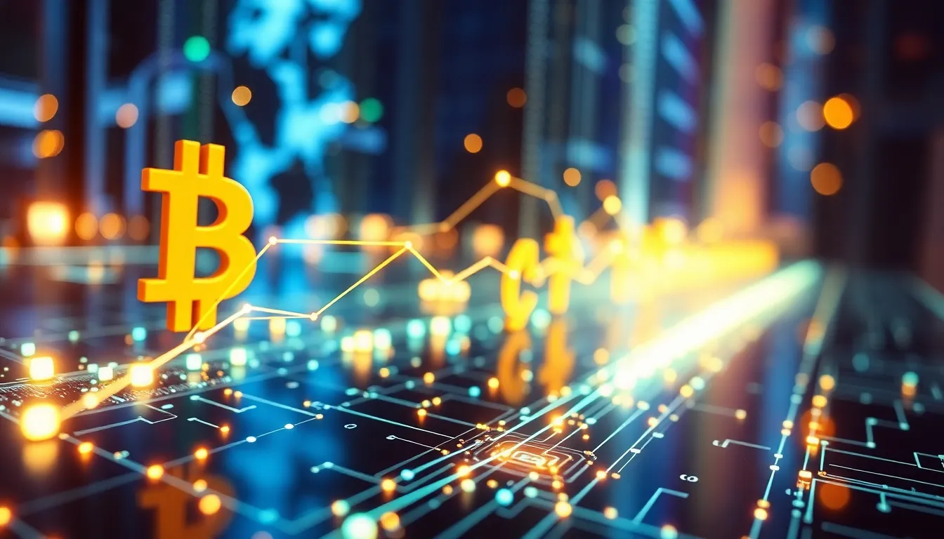 Cryptocurrency and blockchain technology visualization