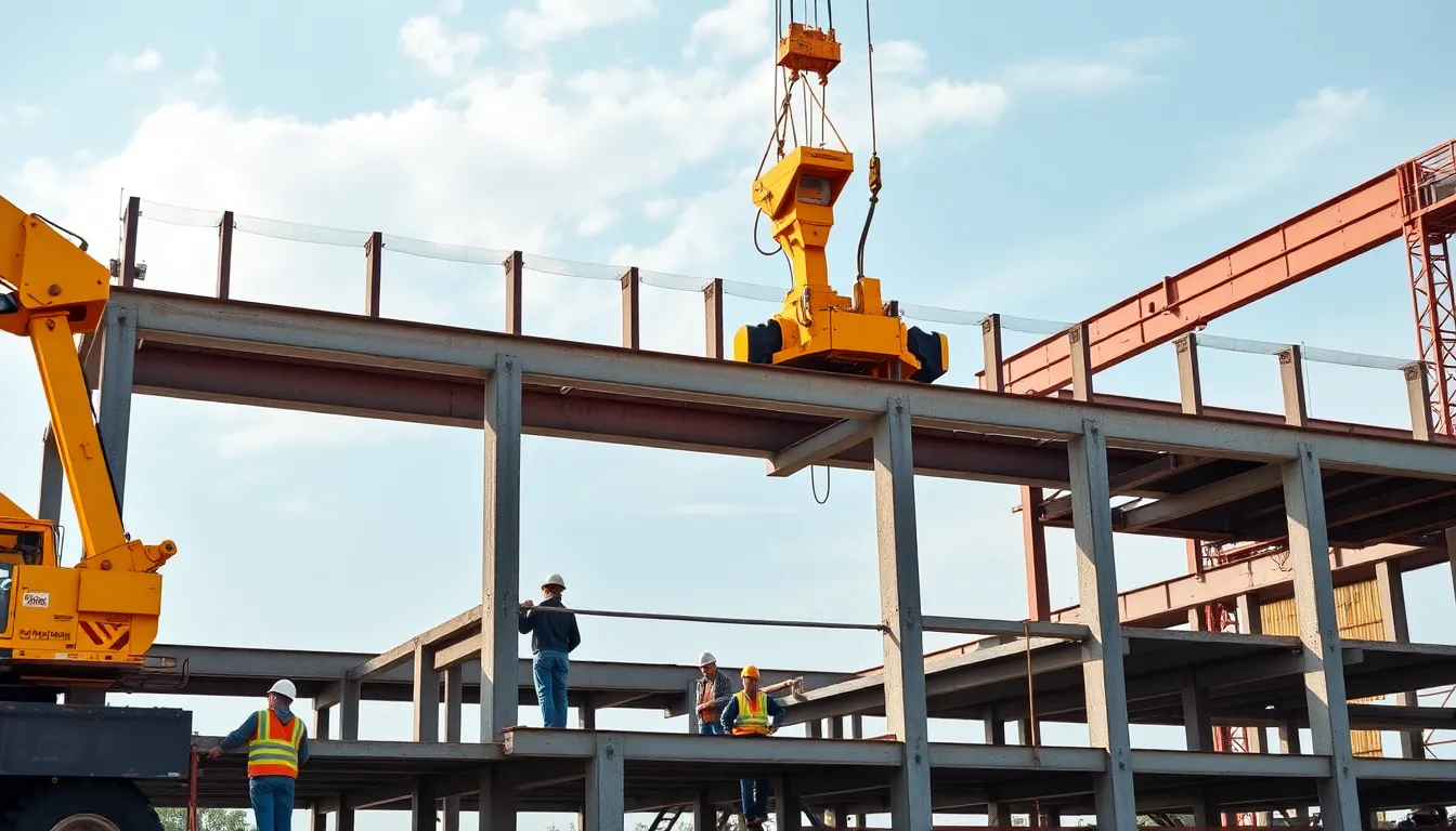 Steel installation and construction site