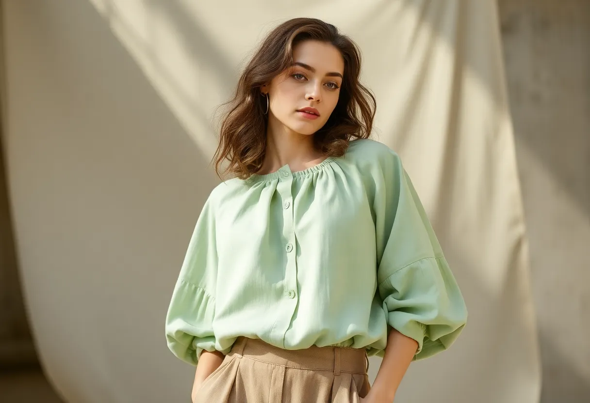 Recycled polyester blouse eco-friendly