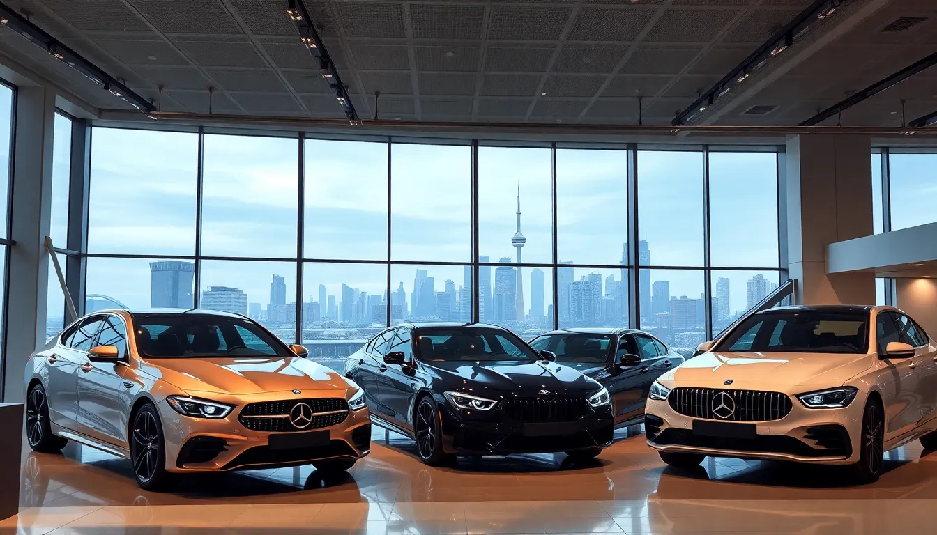 Professional car dealership showroom