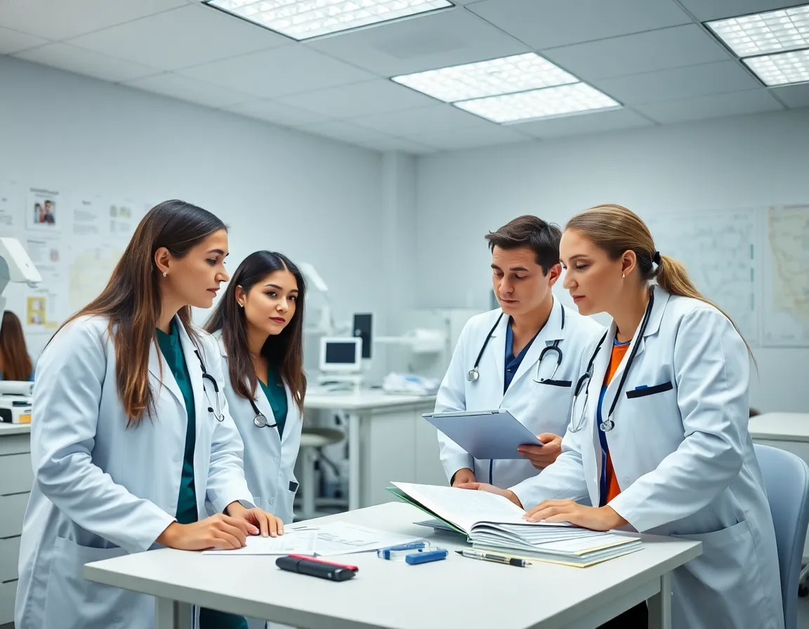 Medical students in professional training