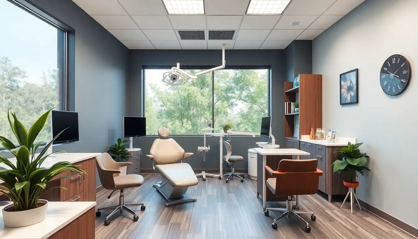 Comfortable dental office waiting area