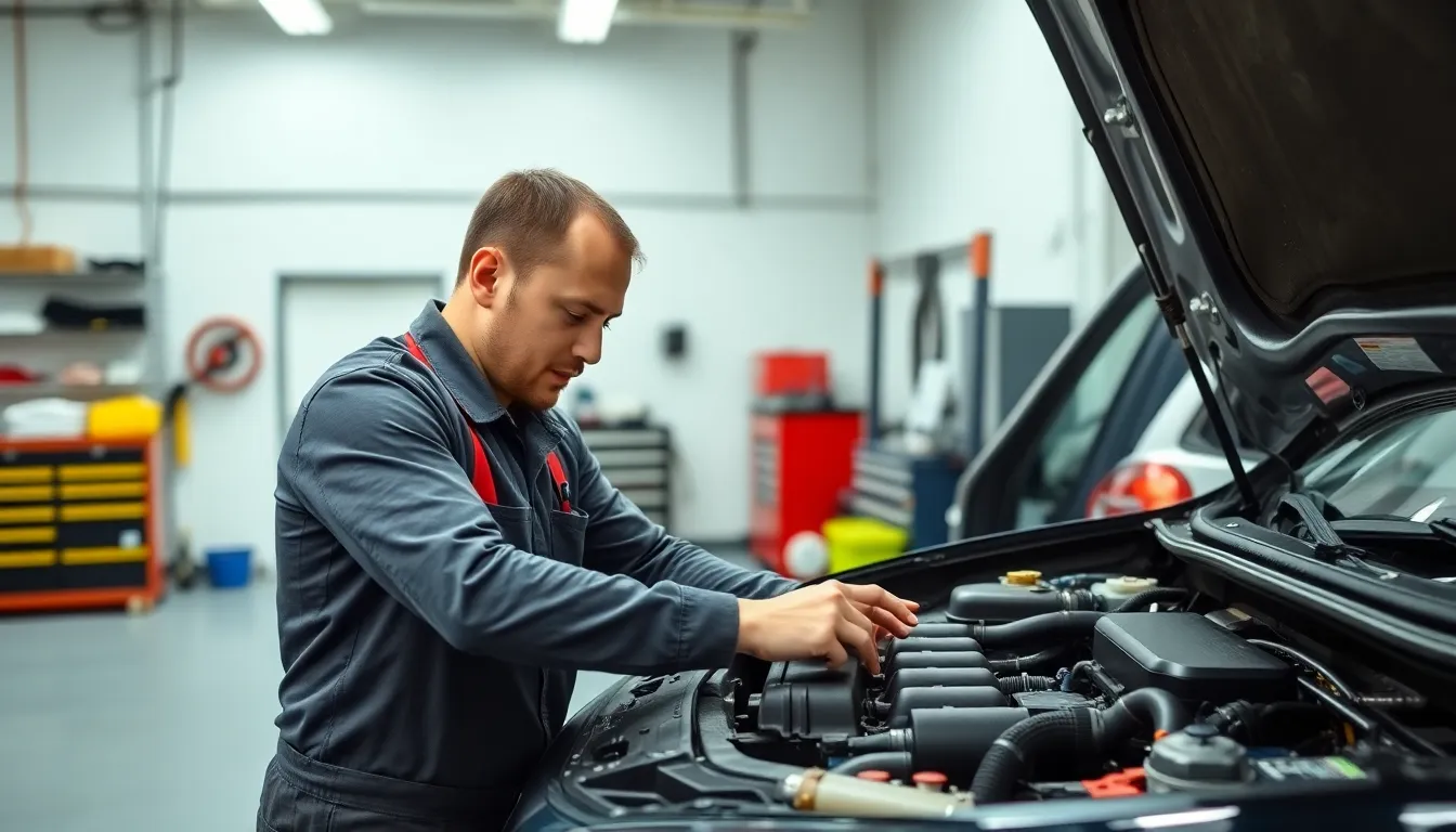 Professional mechanic at work in Manzel's Mechanic Shop