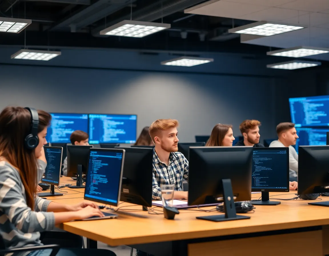 Students learning tech skills at Job4Btech