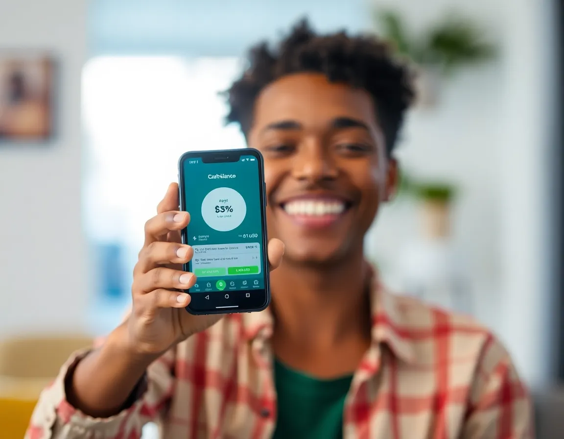 Happy user checking their Cash App balance