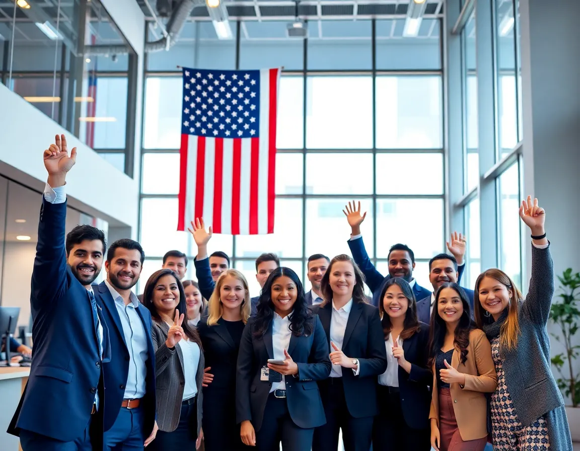 Successful professionals in American workplace