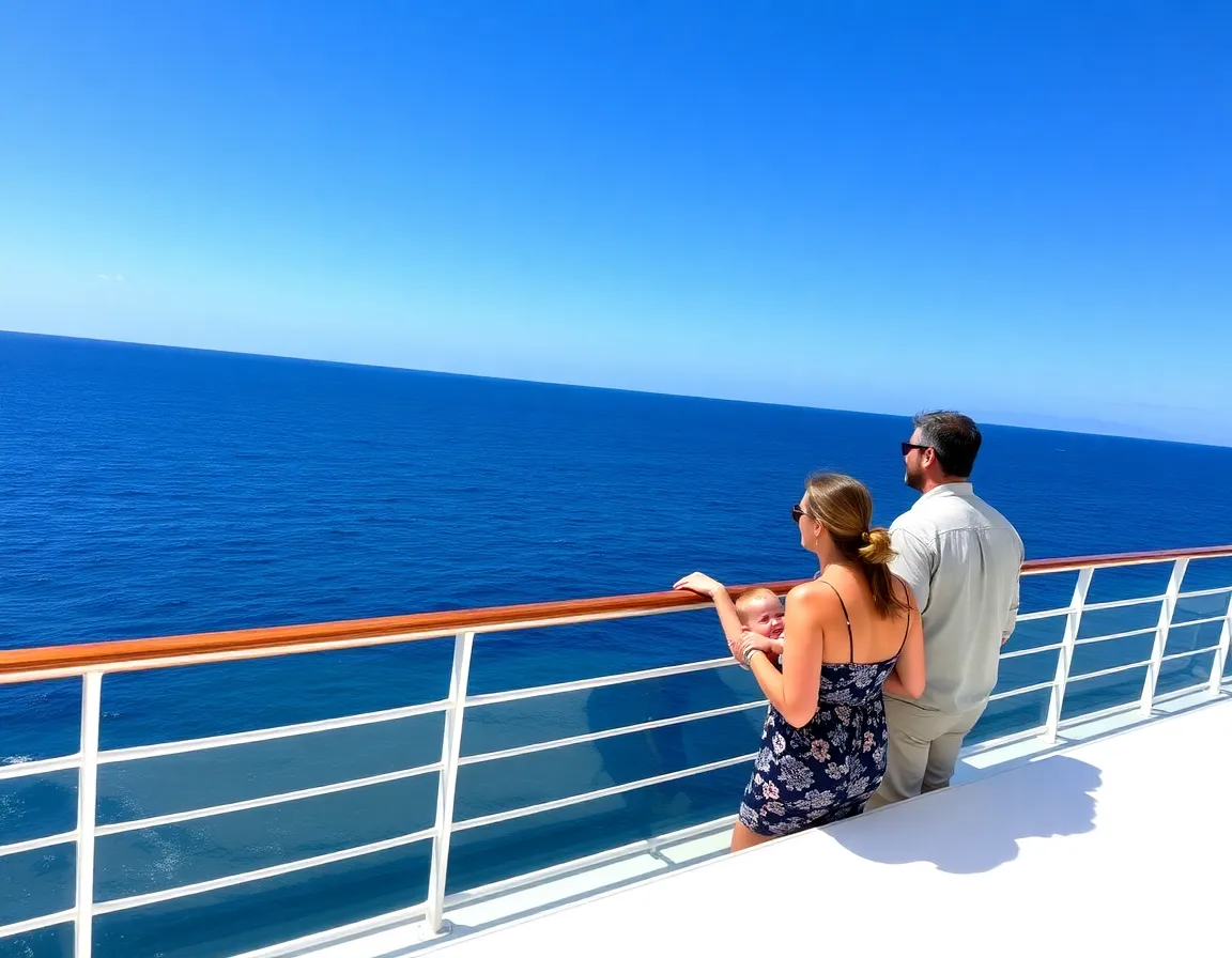 Family enjoying cruise vacation