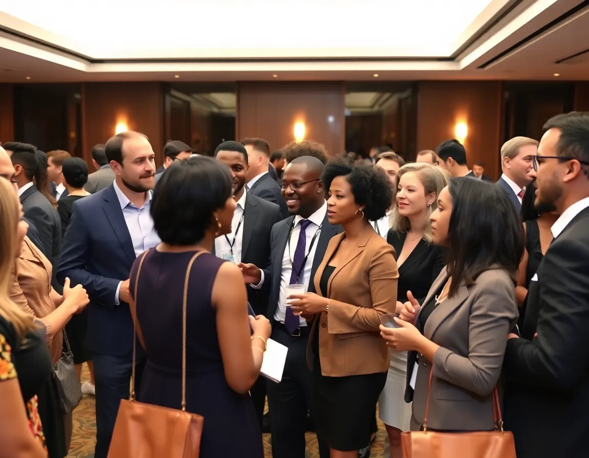 Target audience networking at professional event