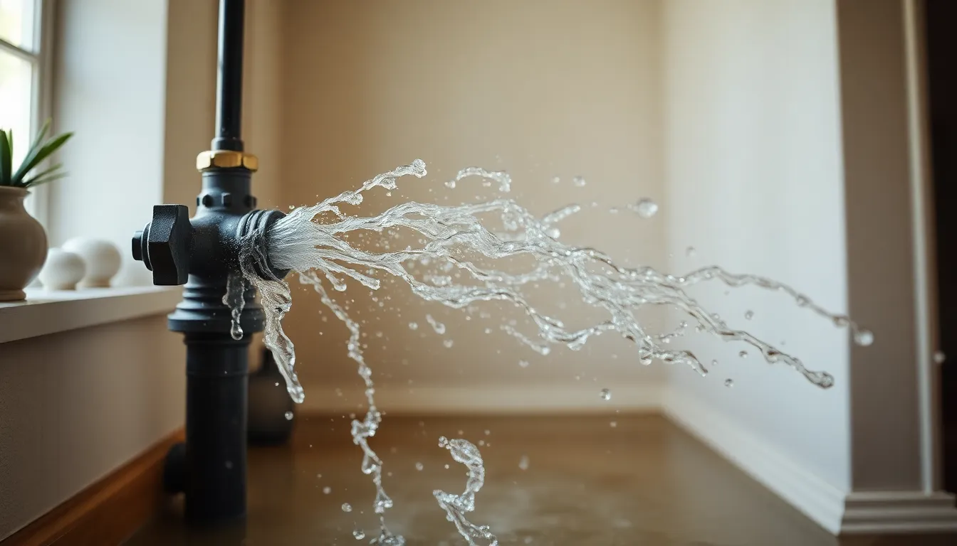 Burst pipe water damage