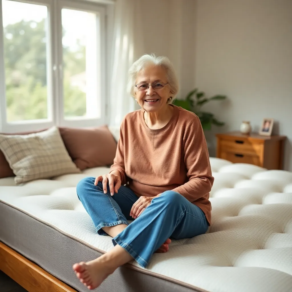 Linda K. with her new mattress