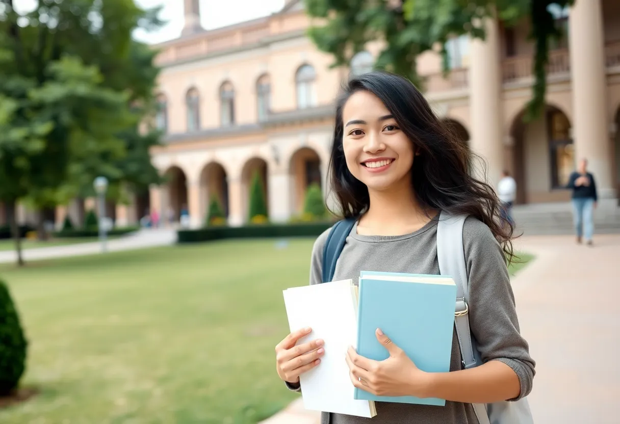 Student studying abroad