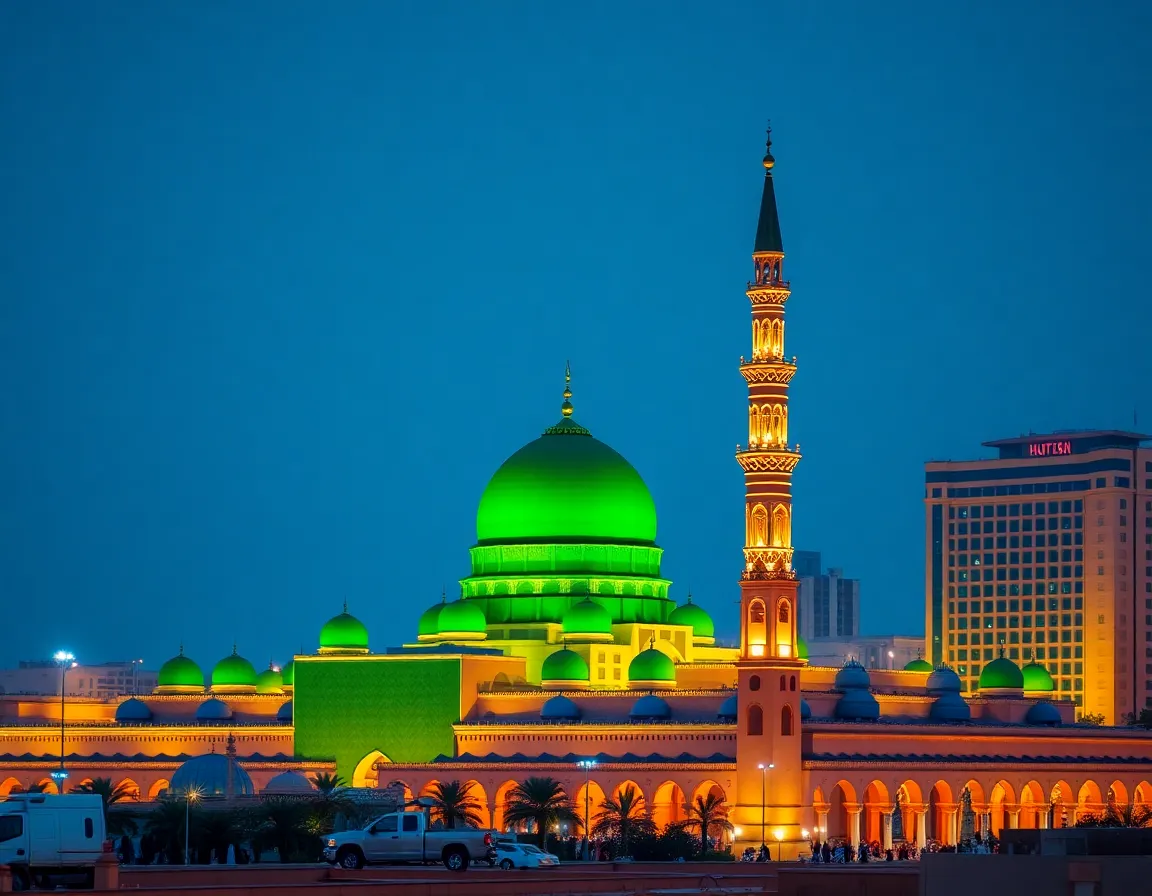 Masjid-e-Nabawi and nearby hotels in Madina