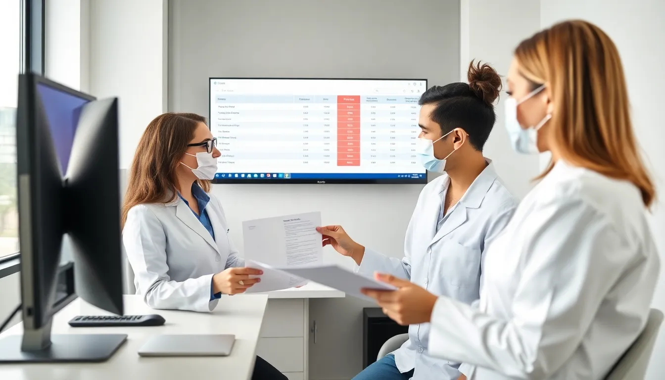 Dental team reviewing Open Dental pricing options