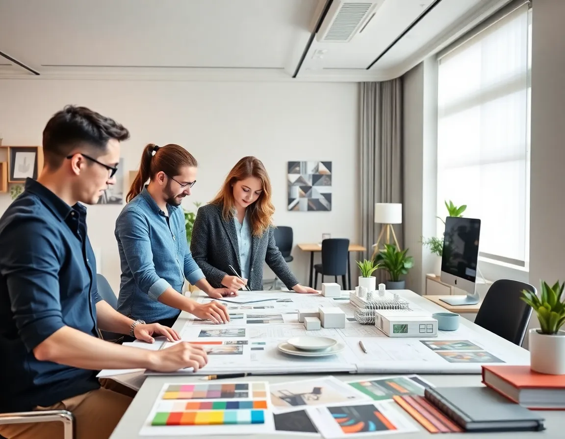 Tim profesional interior design bekerja dengan material berkualitas